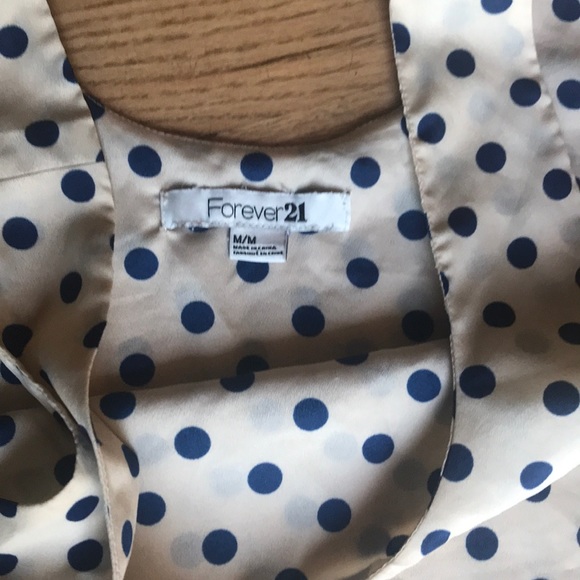 Forever 21 Blue Polka Dot Ruffled Crop Top Medium - Picture 5 of 8